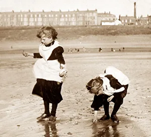 Blackpool beach in 1890
