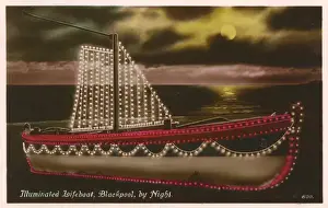 Bulbs Prints: Blackpool, Lancashire - Illuminated Lifeboat