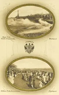 Black Pool Prints: Blackpool - South Promenade & Clifton Park Racecourse