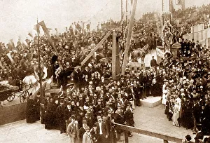 Foundations Prints: Blackpool Tower laying the foundations in 1891