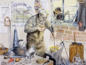 Hammer Collection: Blacksmith at work in his forge