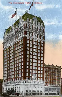 Skyscrapers Prints: The Blackstone Hotel, Chicago, Illinois, USA