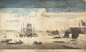 Engraved Prints: Blackwall docks on the River Thames, 1750