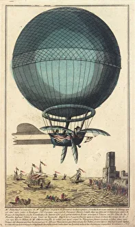 Boulogne Collection: Blanchard and Jeffries crossing English Channel