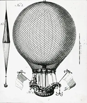 Blanchardss experimental parachute used at Nurnberg, 1787