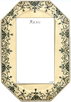Images Dated 2nd November 2015: Blank menu card in the shape of a plate