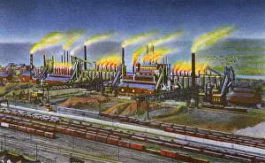 Pennsylvania Prints: Blast Furnaces, Jones and Laughlin Steel Company, USA