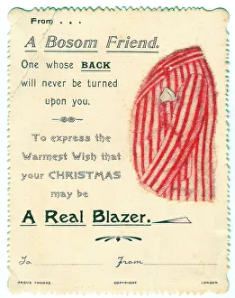 Puns Prints: Blazer with comic verse on a Christmas card
