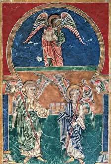 Apocalypse Collection: Blessed San Pedro of Cardena. Illuminated codex. Detail