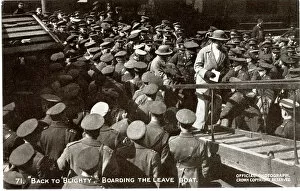 Images Dated 4th September 2017: Back to Blighty, boarding the leave boat, WW1