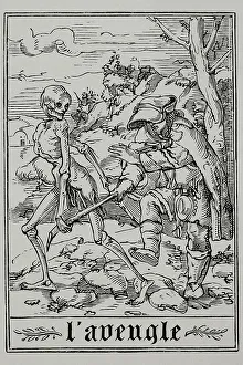 Mort Prints: The Blind Man. The Death grabs the blind man's