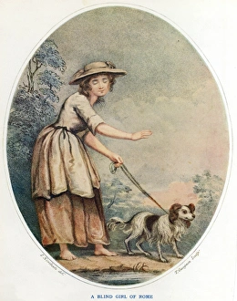 Images Dated 25th July 2011: Blind Roman Girl & Dog