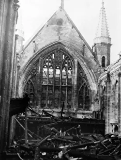 Stonework Prints: Blitz Bomb damage - Banqueting Hall, Guildhall, London