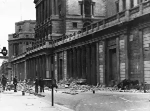 Threadneedle Prints: Blitz in City of London - Threadneedle Street, WW2