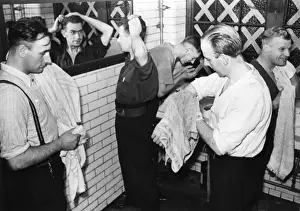 Cleaned Prints: Blitz in London -- AFS firefighters getting cleaned up, WW2