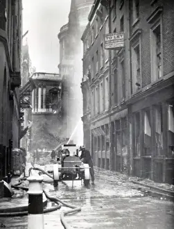 Burnt Prints: Blitz in London -- aftermath of bombing, Cheapside, WW2