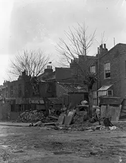 Craters Prints: Blitz in London -- bomb damage, Peckham Hill Street, WW2
