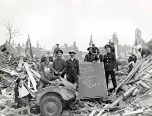 Search Prints: Blitz in London -- bombed sub-station, South London, WW2