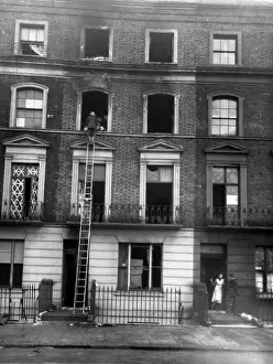 Gutted Prints: Blitz in London -- house gutted by fire, WW2