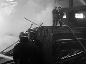 Poplar Prints: Blitz in London -- Howards Timber Yard, Poplar, WW2