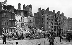 Crane Prints: Blitz in London -- Kennington Park Road, WW2