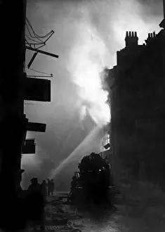 Blitz in London - night scene, WW2