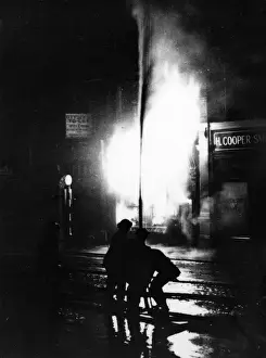 Blitz in London - night scene, WW2