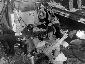 Search Prints: Blitz in London -- rescue squad at sub-station, WW2