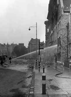 Hosepipe Prints: Blitz in London -- Westminster Bridge Road, WW2