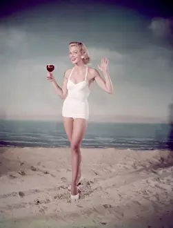 Blonde Pin-Up on Beach