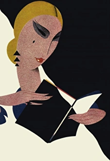 Images Dated 14th November 2011: Blonde Woman Reads Book