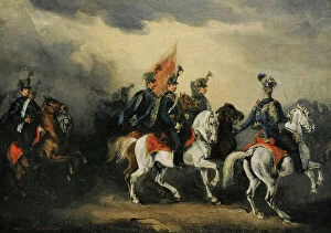 Krakow Collection: Blue Hussars, 1836, by Piotr Michalowski (1800-1855)