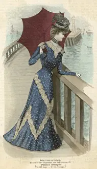 Throat Prints: Blue & Lace Dress 1899