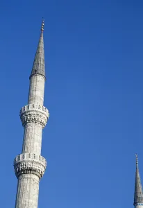 Ahmed Prints: Blue Mosque. Minaret. 17th century. istanbul. Turkey