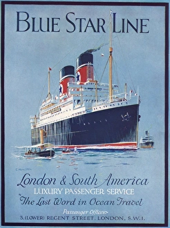 Adverts Gallery: Blue Star Line advertisement