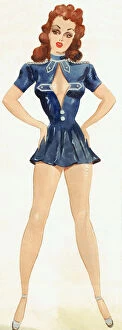 Images Dated 6th March 2017: Blue Tunic Girl - Murrays Cabaret Club costume design