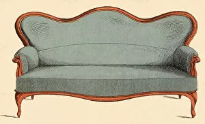 Lifestyles Collection: Blue Upholstered Couch Date: 1880