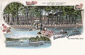 Pleasure Prints: Blumeshof-Saatwinkel - Boating lake and waterfront Restaurant (Carl Martens Restaurant