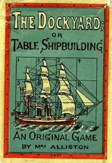 Shipbuilding Prints: Board game box lid, The Dockyard, or Table Shipbuilding