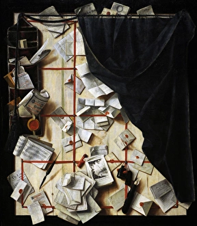 Cornelius Gallery: Board Partition with Letter Rack and Music Book, 1668, by Co