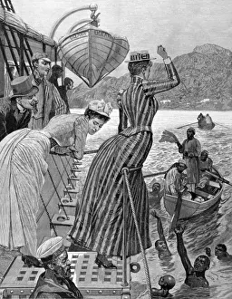 Anchored Prints: On board a passenger ship, Aden, 1891