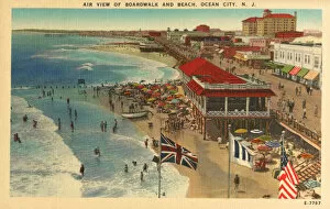 Images Dated 9th April 2019: Boardwalk and Beach, Ocen City, New Jersey, USA