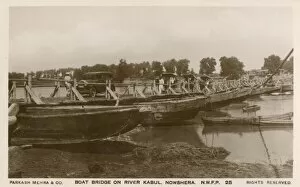 Boat bridge on River Kabul, Nowshera, Pakistan