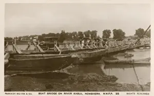 Pontoon Prints: Boat bridge on River Kabul, Nowshera, Pakistan