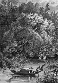 Boat on the Dodinga River in New Guinea