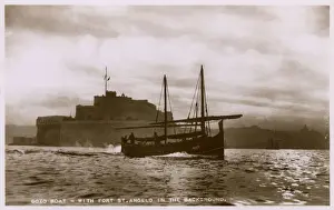 Gozo Prints: The Boat to Gozo with Fort St. Angelo in background