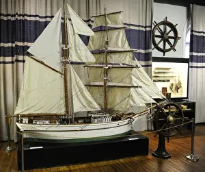 Riga Prints: Boat model. Museum of History and Navigation. Inside. Riga