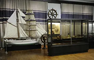 Riga Prints: Boat models. Museum of History and Navigation. Inside. Riga