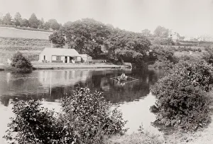 Beacons Prints: Boathouse on the River Usk. Brecon Beacons, Wales