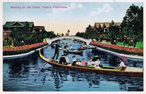 Boating on the Canal at Venice, California